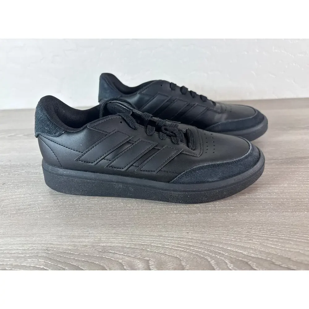 Adidas Courtblock Lifestyle Triple Black Sneakers‎ Shoes Child's Size 4- NWOB